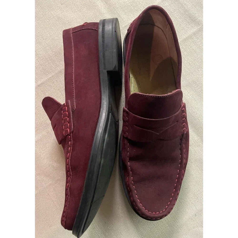 Marc Joseph size US 11.5 Red Nobuck Penny loafers